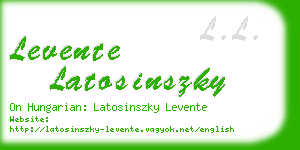 levente latosinszky business card